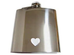 White Toned Heart 6 Oz. Stainless Steel Flask