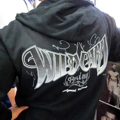 Wild Card Boxing Tag Logo Zip Up Hoodie - Black