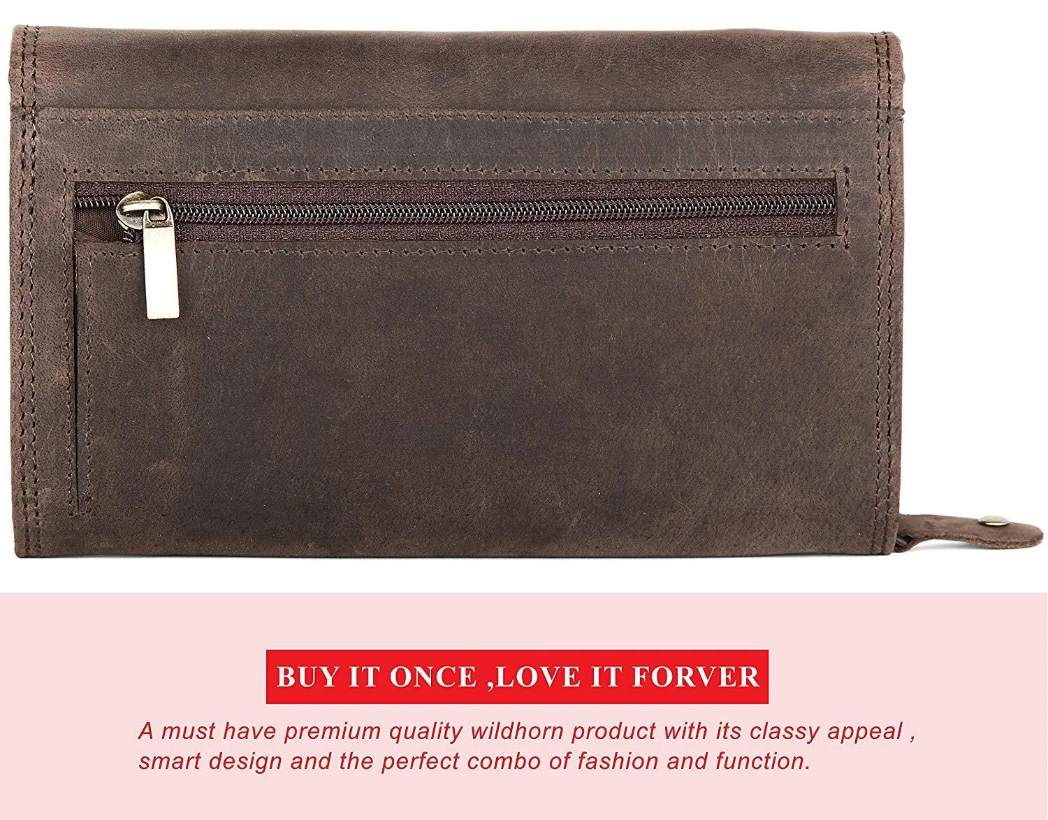 WildHorn Olivia RFID PROTECTED Genuine Leather Wallet for Women stylish|Purse for Women/Girls