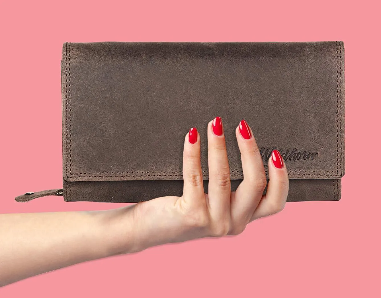 WildHorn Olivia RFID PROTECTED Genuine Leather Wallet for Women stylish|Purse for Women/Girls