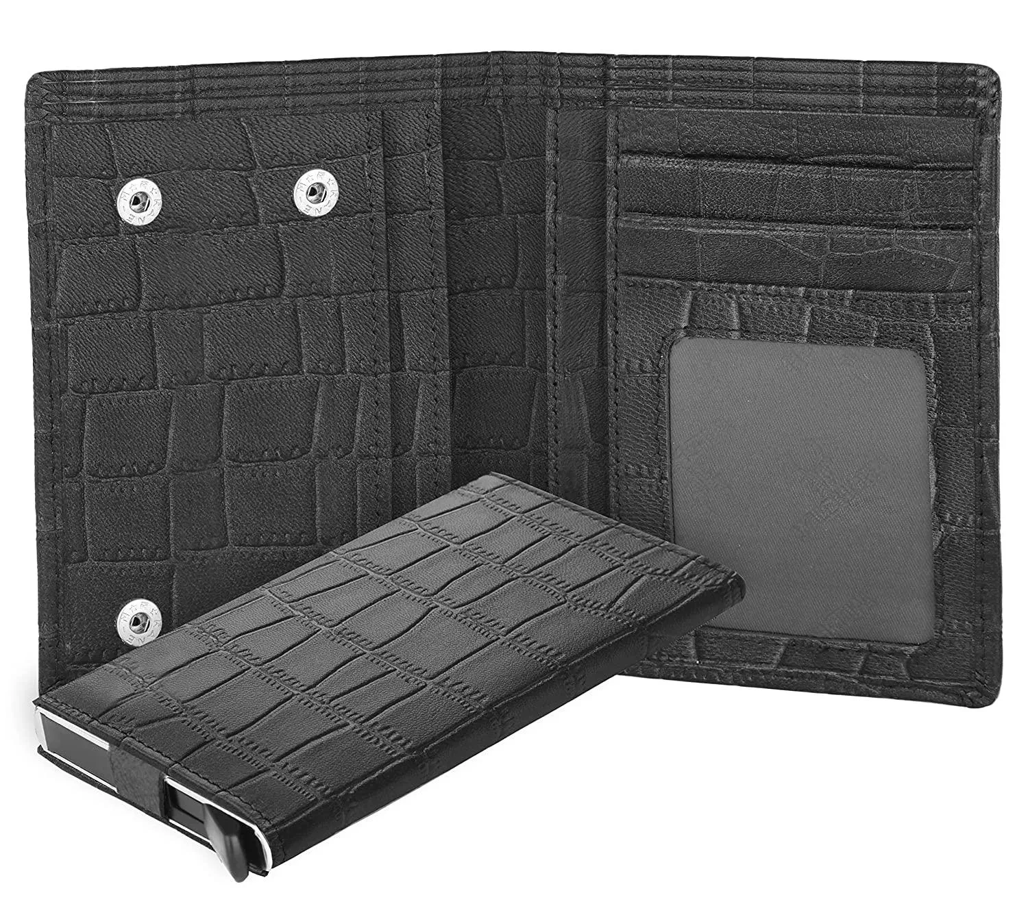 WILDHORN Top Grain Portrait Leather Wallet for Men | C-Clip Detachable Card Case I Credit & Debit Card Holder I RFID Blocking | Extra Capacity | Ultra Strong Stitching | | Gift for Him