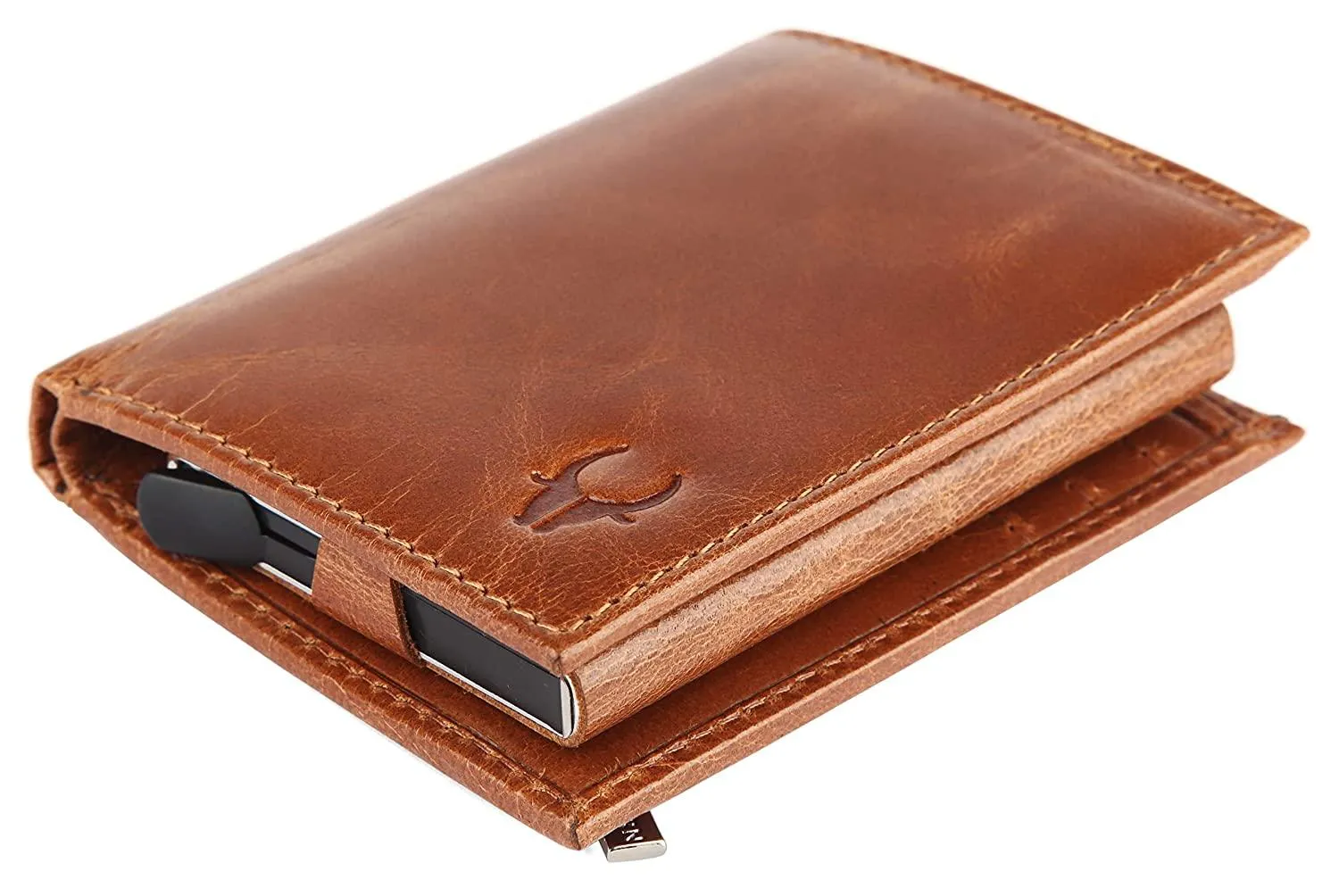 WILDHORN Top Grain Portrait Leather Wallet for Men | C-Clip Detachable Card Case I Credit & Debit Card Holder I RFID Blocking | Extra Capacity | Ultra Strong Stitching | | Gift for Him