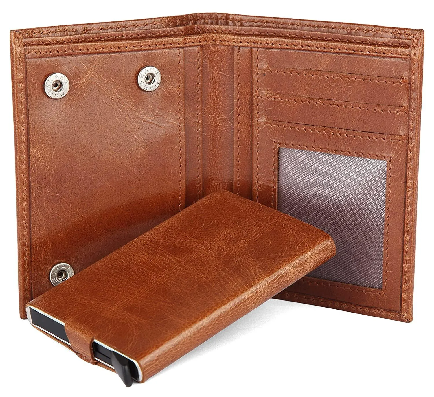 WILDHORN Top Grain Portrait Leather Wallet for Men | C-Clip Detachable Card Case I Credit & Debit Card Holder I RFID Blocking | Extra Capacity | Ultra Strong Stitching | | Gift for Him