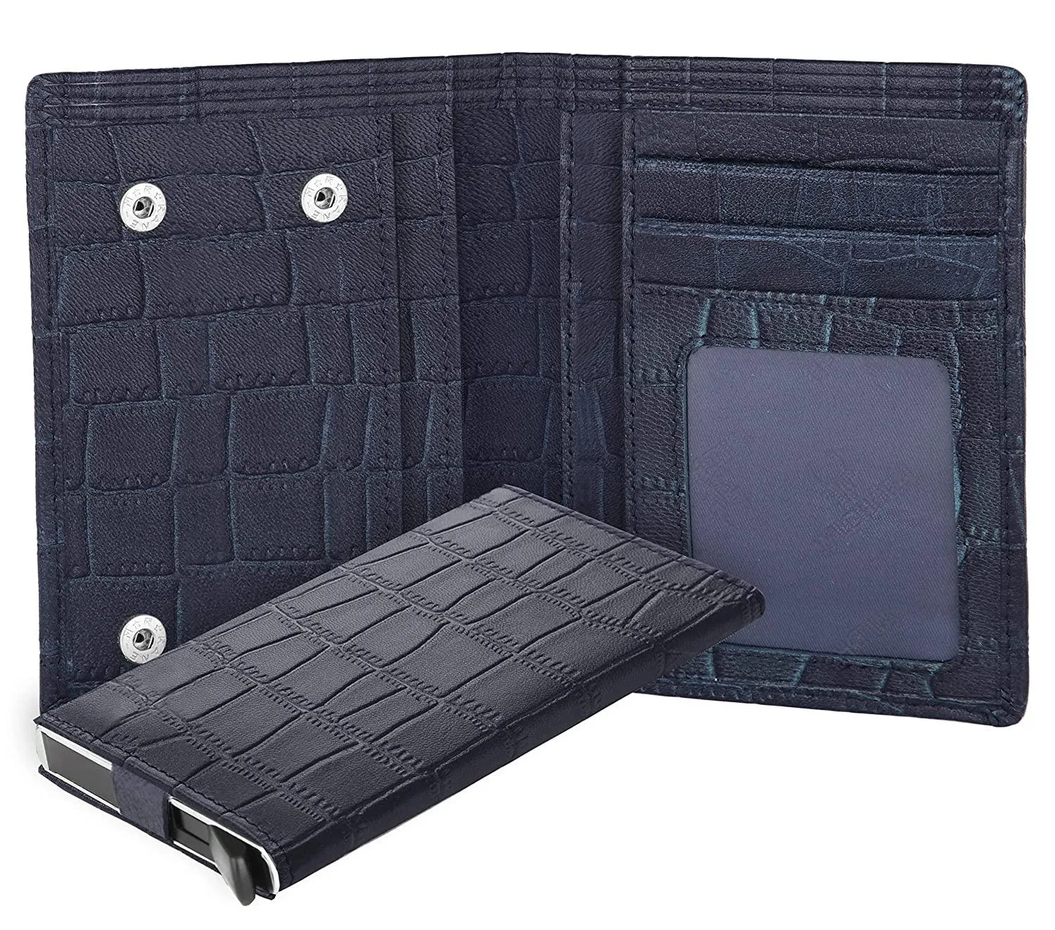 WILDHORN Top Grain Portrait Leather Wallet for Men | C-Clip Detachable Card Case I Credit & Debit Card Holder I RFID Blocking | Extra Capacity | Ultra Strong Stitching | | Gift for Him