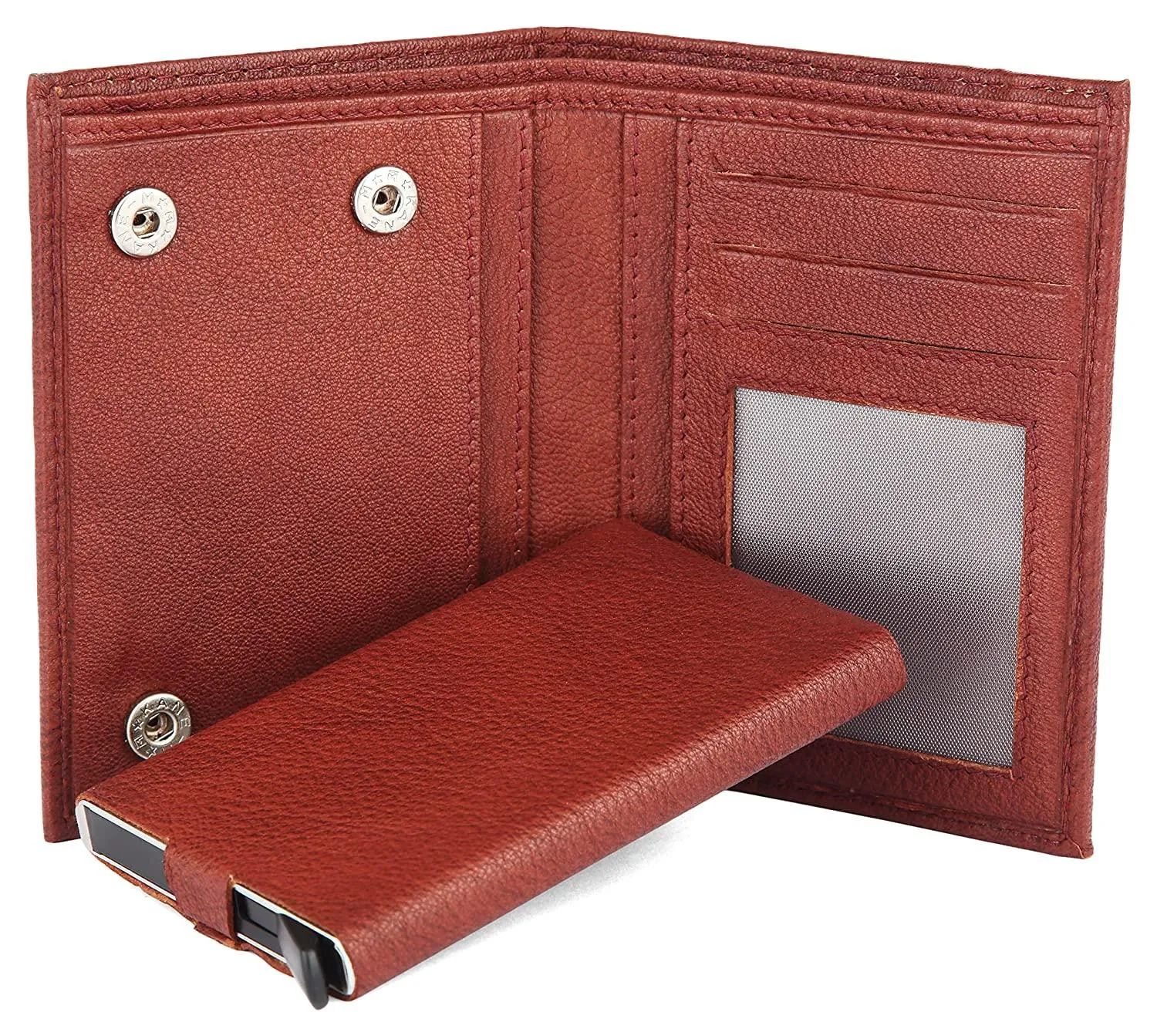 WILDHORN Top Grain Portrait Leather Wallet for Men | C-Clip Detachable Card Case I Credit & Debit Card Holder I RFID Blocking | Extra Capacity | Ultra Strong Stitching | | Gift for Him