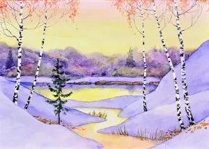 Winter Sunrise Deluxe Boxed Holiday Cards Set of 20