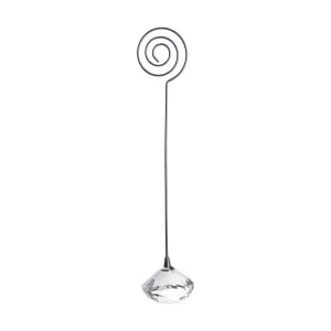 Wire Place Card Holder with Crystal Diamond Base, 8-Inch