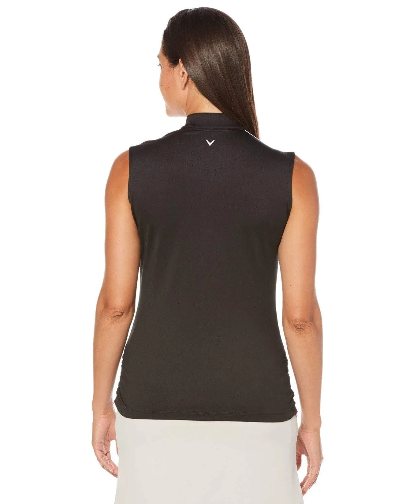 Womens Color Block Mock Polo