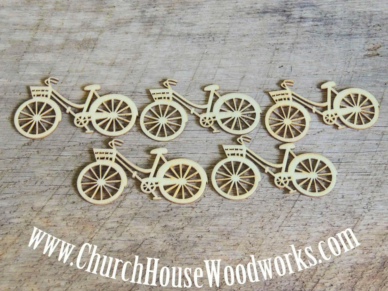 Wooden Bicycle Die Cut Pack of 5
