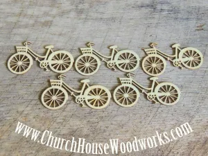 Wooden Bicycle Die Cut Pack of 5