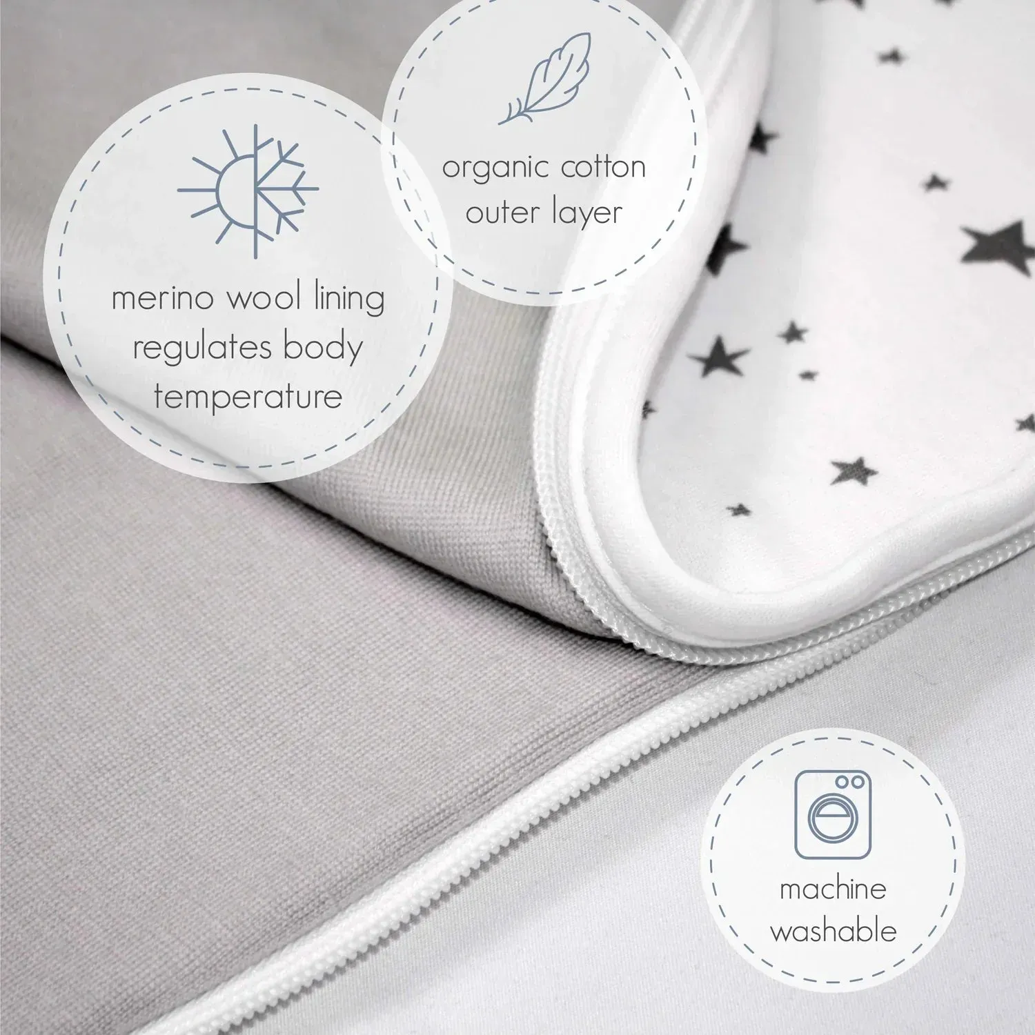 Woolino 4 Season Ultimate Merino Wool Baby Sleep Bag - Sage