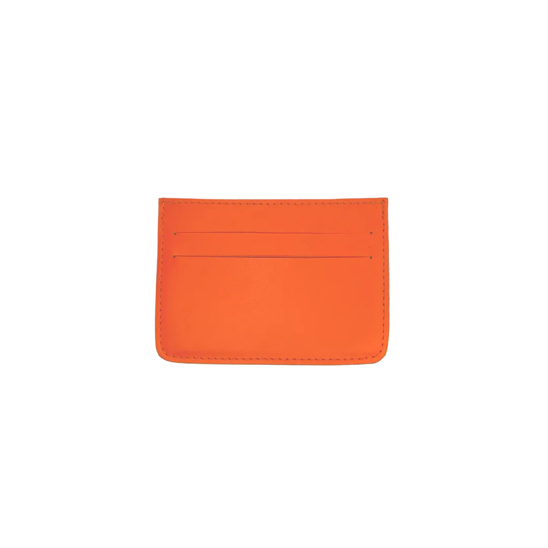 Woven Bulsa Card Holder in Orange Leather