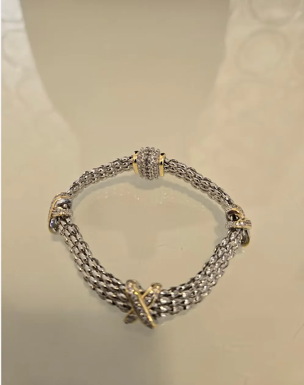 X Bracelet - Gold and Silver