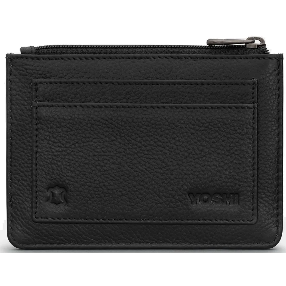 Yoshi Horror Bookworm Zip Top Black Leather Purse