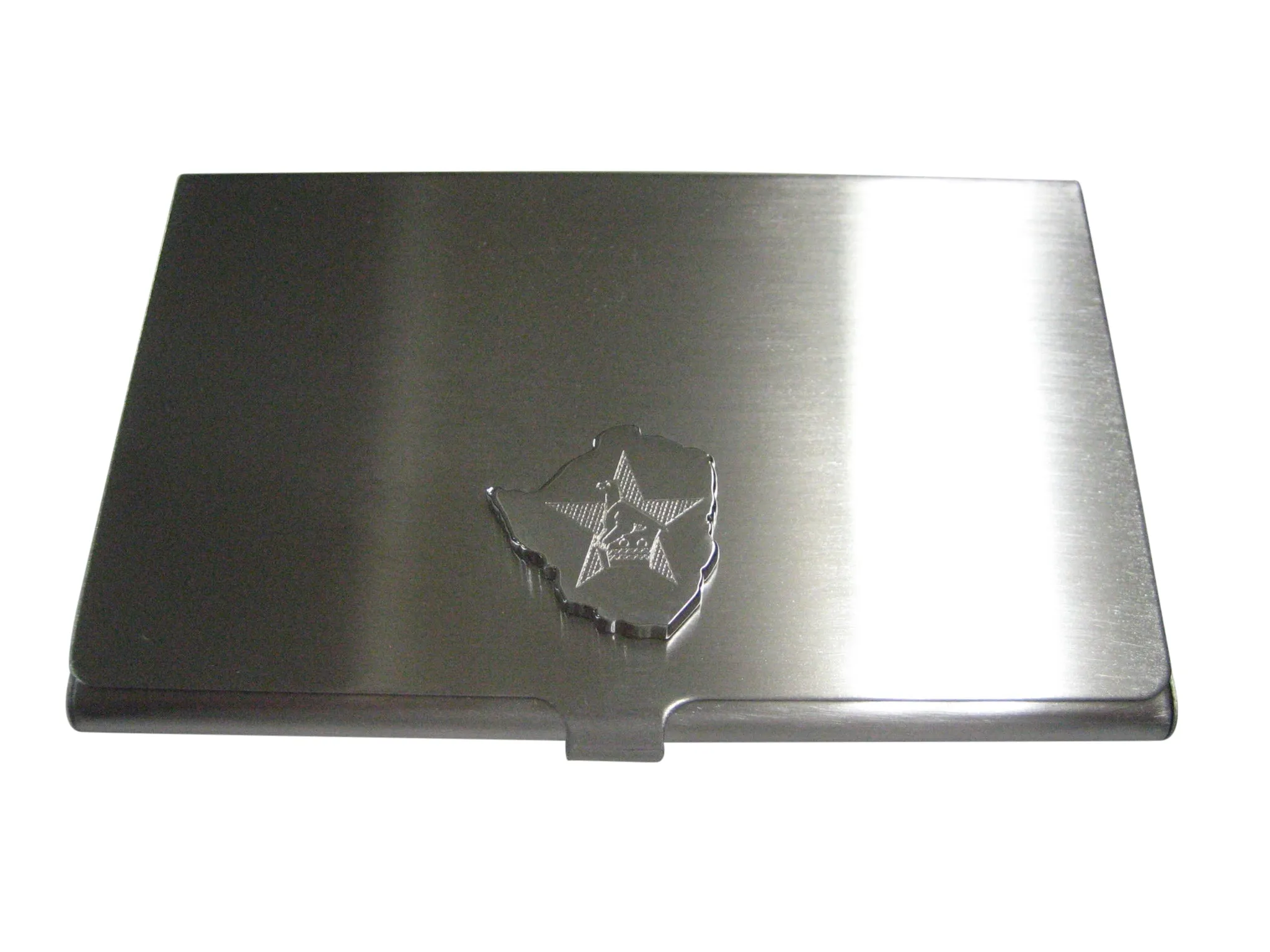 Zimbabwe Map Shape and Flag Design Business Card Holder